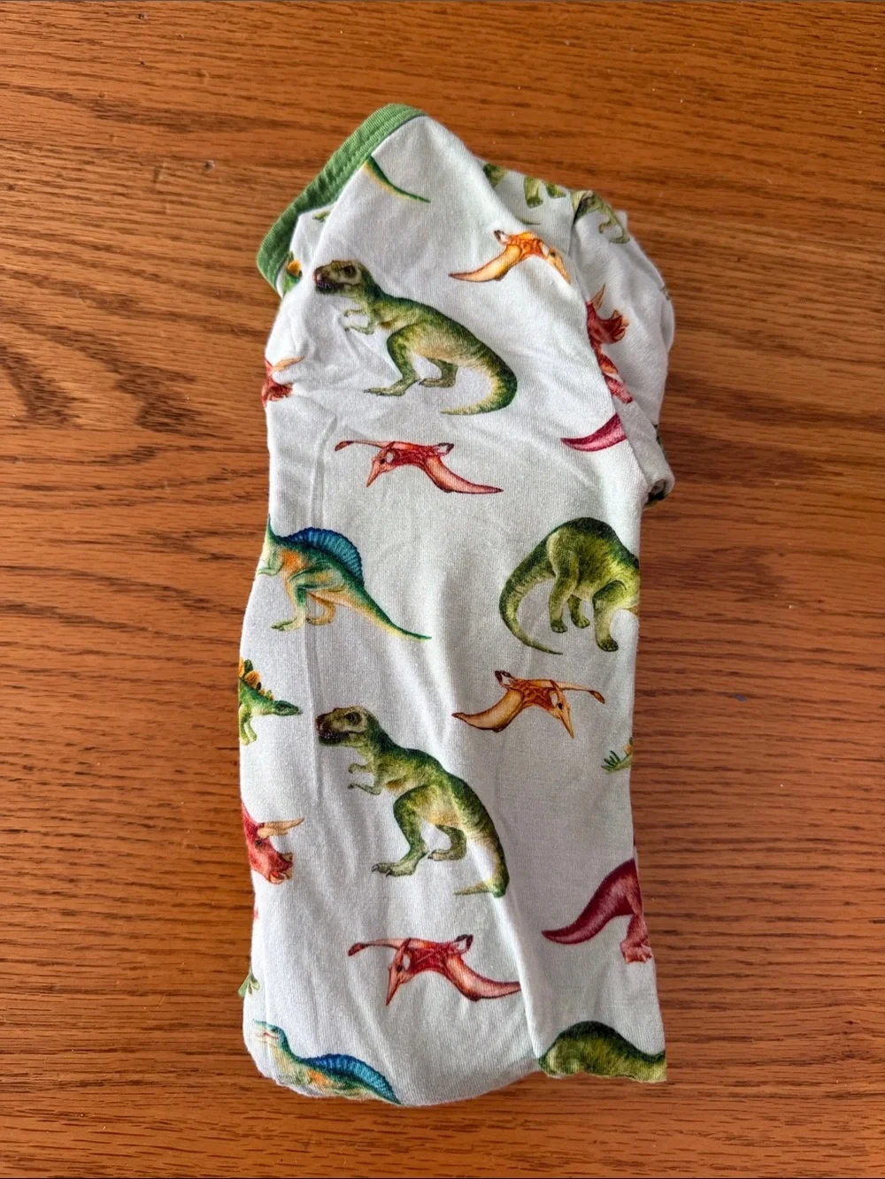 Posh Peanut Dinosaur Print Zippered Baby Sleep Sack - Green Trim